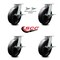 Service Caster 8 Inch Kingpinless Glass Filled Nylon Wheel Caster Brakes 2 Swivel Locks, 4PK SCC-KP30S820-GFNR-SLB-BSL-2-SLB-2 - alternate 2